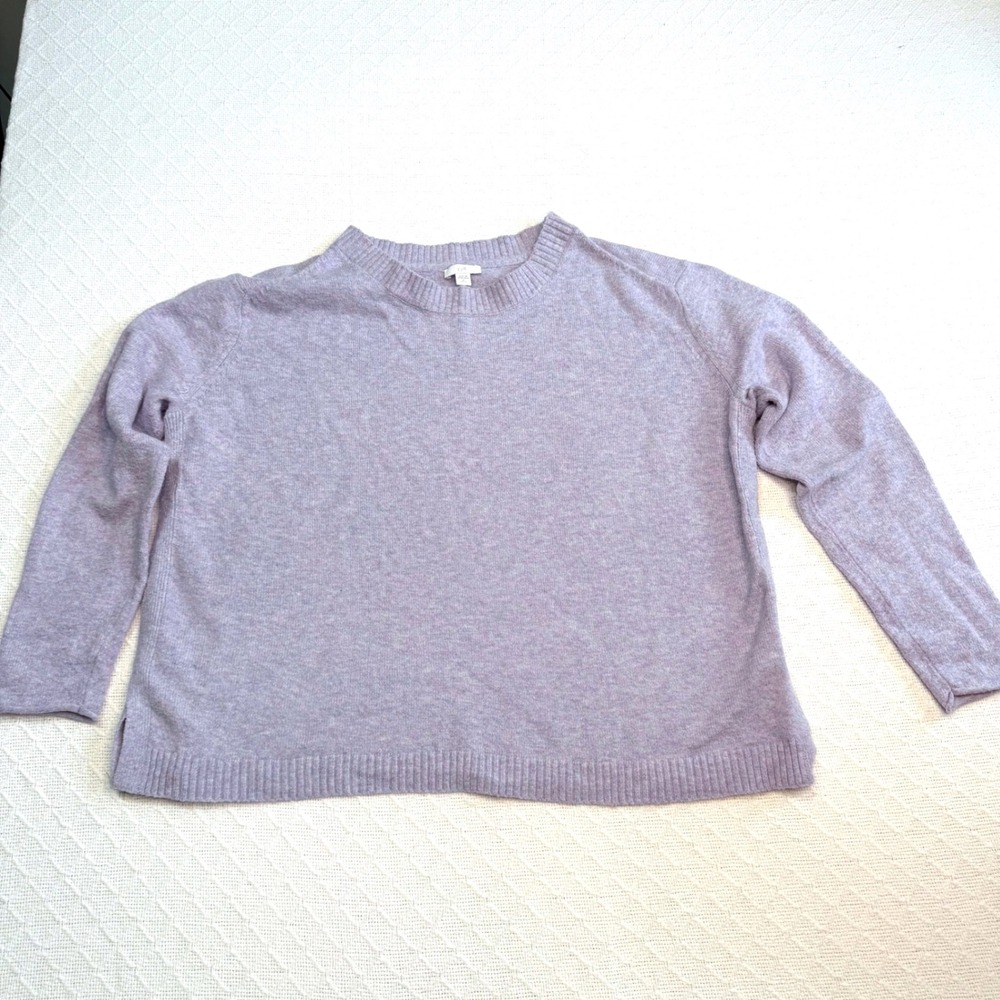 J. Jill Lavender Purple Marl Crewneck Sweater Petite Medium Cotton Blend
